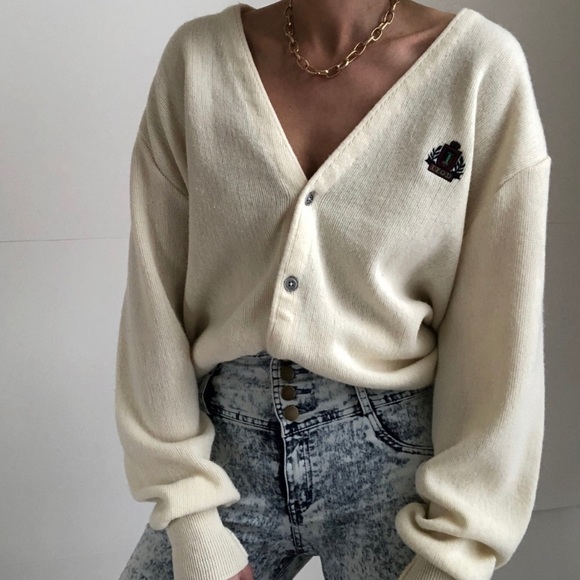 Vintage Sweaters - Vintage Izod Slouchy Knit Cardigan